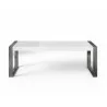 Savant Dining Table - Matte White / Stainless Steel - Front - Savant Dining Table - Matte White / Stainless Steel - Front