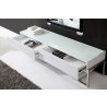 Agent TV Stand - White Glass Top Open