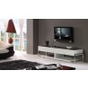 Agent TV Stand - Black Glass Top Angled