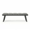 Ethan Bench Dark Grey Faux Leather Bench - Front - Ethan Bench Dark Grey Faux Leather Bench - Front