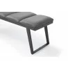 Ethan Bench Dark Grey Faux Leather Bench - Edge Closeup - Ethan Bench Dark Grey Faux Leather Bench - Edge Closeup