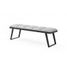 Ethan Bench Light Grey Faux Leather Bench - Angled