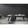 Ethan Bench Light Grey Faux Leather Bench - Front - Ethan Bench Light Grey Faux Leather Bench - Front