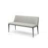 Carrie Bench Light Grey Faux Leather - Angled
