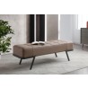 Whiteline Modern Living Shadi Bench Faux Leather In Taupe With Black Sanded Coated Steel Legs - Lifestyle