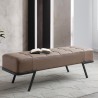Whiteline Modern Living Shadi Bench Faux Leather In Taupe With Black Sanded Coated Steel Legs - Lifestyle Closer
