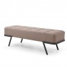 Whiteline Modern Living Shadi Bench Faux Leather In Taupe With Black Sanded Coated Steel Legs - Angled