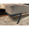 Whiteline Modern Living Shadi Bench Faux Leather In Taupe With Black Sanded Coated Steel Legs - Edge 