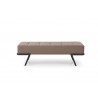 Whiteline Modern Living Shadi Bench Faux Leather In Taupe With Black Sanded Coated Steel Legs - Front