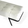 Whiteline Modern Living Shadi Bench Faux Leather In Taupe With Black Sanded Coated Steel Legs - Top Angled Edge