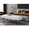 Whiteline Modern Living Shadi Bench Faux Leather In Taupe With Black Sanded Coated Steel Legs - Lifestyle