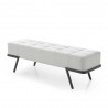 Whiteline Modern Living Shadi Bench Faux Leather In Taupe With Black Sanded Coated Steel Legs - Angled