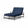 La Jolla Double Chaise in Spectrum Indigo w/ Self Welt - Front Side Angle