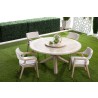 Essentials For Living Boca Outdoor 63" Round Dining Table - Top Angled Lifestyle