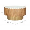 Bombay Coffee Table Natural - Table Dimensions