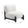 Bombo Accent Chair White - Dimensions