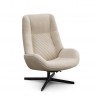 Kebe Bordeaux Chair With Footrest in Light Gray Yeti Fabric