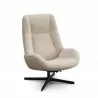 Kebe Bordeaux Chair With Footrest in Light Gray Yeti Fabric - Kebe Bordeaux Chair With Footrest in Light Gray Yeti Fabric