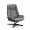 Kebe Bordeaux Chair With Footrest in Gray Yeti Fabric - Kebe Bordeaux Chair With Footrest in Gray Yeti Fabric