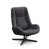 Kebe Bordeaux Chair With Footrest in Dark Gray Yeti Fabric