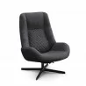Kebe Bordeaux Chair With Footrest in Dark Gray Yeti Fabric - Kebe Bordeaux Chair With Footrest in Dark Gray Yeti Fabric