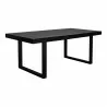 Moe's Home Collection Jedrik Outdoor Large Dining Table in Black - Front Side Angle - Moe's Home Collection Jedrik Outdoor Large Dining Table in Black - Front Side Angle