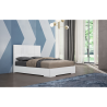 Whiteline Modern Living Anna Bed Queen With Squares Design in Headboard In High Gloss White - Lifestyle 2