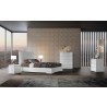 Whiteline Modern Living Anna Bed Queen With Squares Design in Headboard In High Gloss White - Lifestyle