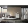 Whiteline Modern Living Anna Bed Queen With Squares Design in Headboard In High Gloss White - Lifestyle - Whiteline Modern Living Anna Bed Queen With Squares Design in Headboard In High Gloss White - Lifestyle
