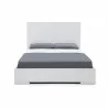 Whiteline Modern Living Anna Bed Queen With Squares Design in Headboard In High Gloss White - Front - Whiteline Modern Living Anna Bed Queen With Squares Design in Headboard In High Gloss White - Front