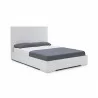 Whiteline Modern Living Anna Bed Queen With Squares Design in Headboard In High Gloss White - Angled - Whiteline Modern Living Anna Bed Queen With Squares Design in Headboard In High Gloss White - Angled