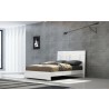 Whiteline Modern Living Kimberly Bed Queen High Gloss White with Led Light And Stainless Steel Legs - Lifestyle