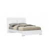 Whiteline Modern Living Kimberly Bed Queen High Gloss White with Led Light And Stainless Steel Legs - Angled