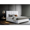 Whiteline Modern Living Velvet Bed Queen in White Upholstered Headboard - Lifestyle