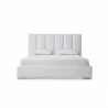 Whiteline Modern Living Velvet Bed Queen in White Upholstered Headboard - Front - Whiteline Modern Living Velvet Bed Queen in White Upholstered Headboard - Front