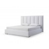 Whiteline Modern Living Velvet Bed King In White - Angled