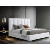 Whiteline Modern Living Velvet Bed King In White - Lifestyle 2
