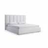 Whiteline Modern Living Velvet Bed Queen in White Upholstered Headboard - Angled - Whiteline Modern Living Velvet Bed Queen in White Upholstered Headboard - Angled