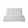 Whiteline Modern Living Velvet Bed King In White - Front