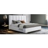 Whiteline Modern Living Velvet Bed King In White - Lifestyle