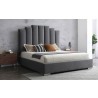 Whiteline Modern Living Jordan Queen Bed In Fully Upholstered Grey Velvet Fabric - Lifestyle