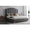 Whiteline Modern Living Jordan Queen Bed In Fully Upholstered Grey Velvet Fabric - Lifestyle - Whiteline Modern Living Jordan Queen Bed In Fully Upholstered Grey Velvet Fabric - Lifestyle