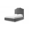 Whiteline Modern Living Jordan Queen Bed In Fully Upholstered Grey Velvet Fabric - Angled - Whiteline Modern Living Jordan Queen Bed In Fully Upholstered Grey Velvet Fabric - Angled
