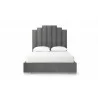 Whiteline Modern Living Jordan Queen Bed In Fully Upholstered Grey Velvet Fabric - Front - Whiteline Modern Living Jordan Queen Bed In Fully Upholstered Grey Velvet Fabric - Front