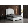 Whiteline Modern Living Jordan Queen Bed In Fully Upholstered White Velvet Fabric - Lifestyle