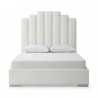 Whiteline Modern Living Jordan Queen Bed In Fully Upholstered White Velvet Fabric - Front