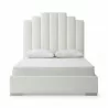 Whiteline Modern Living Jordan Queen Bed In Fully Upholstered White Velvet Fabric - Front - Whiteline Modern Living Jordan Queen Bed In Fully Upholstered White Velvet Fabric - Front