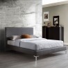 Whiteline Modern Living Liz Queen Bed In Fully Upholstered Dark Gray - Lifestyle