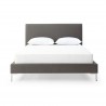 Whiteline Modern Living Liz Queen Bed In Fully Upholstered Dark Gray - Front