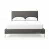 Whiteline Modern Living Liz Queen Bed In Fully Upholstered Dark Gray - Front - Whiteline Modern Living Liz Queen Bed In Fully Upholstered Dark Gray - Front